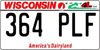 WI license plate 364PLF