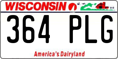 WI license plate 364PLG