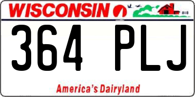 WI license plate 364PLJ