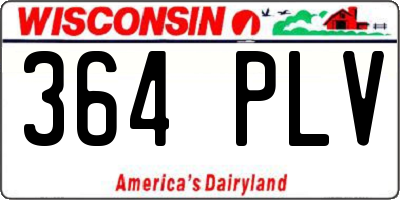 WI license plate 364PLV