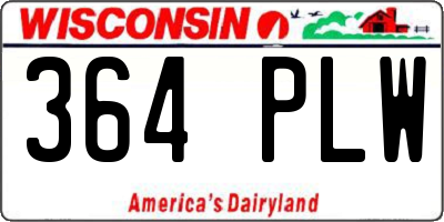 WI license plate 364PLW