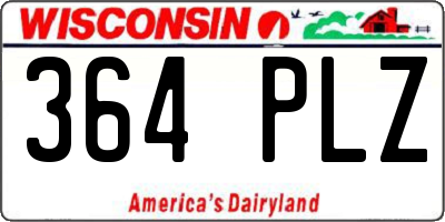 WI license plate 364PLZ