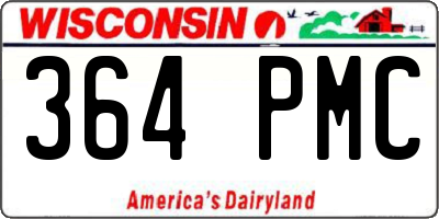 WI license plate 364PMC