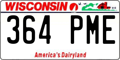 WI license plate 364PME