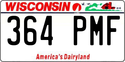 WI license plate 364PMF