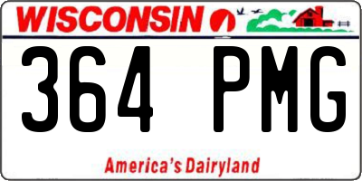 WI license plate 364PMG
