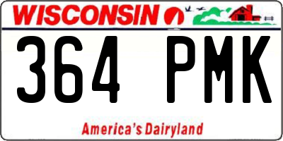 WI license plate 364PMK