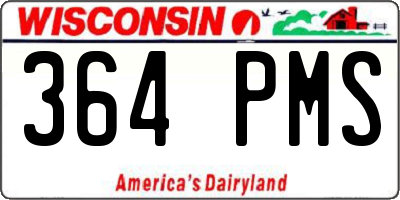 WI license plate 364PMS