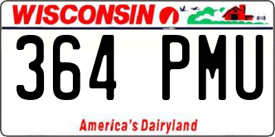 WI license plate 364PMU