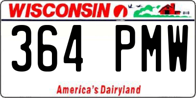 WI license plate 364PMW