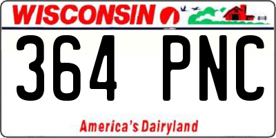 WI license plate 364PNC