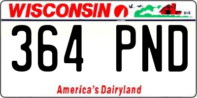 WI license plate 364PND