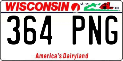 WI license plate 364PNG