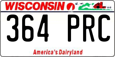 WI license plate 364PRC