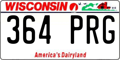 WI license plate 364PRG