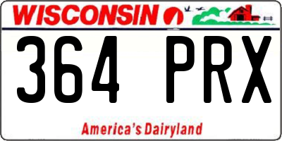 WI license plate 364PRX