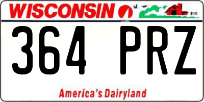 WI license plate 364PRZ
