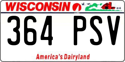 WI license plate 364PSV