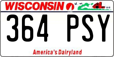 WI license plate 364PSY