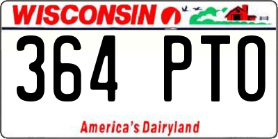 WI license plate 364PTO