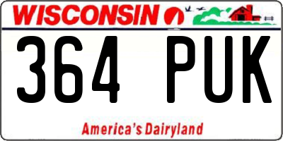 WI license plate 364PUK