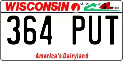 WI license plate 364PUT