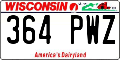 WI license plate 364PWZ