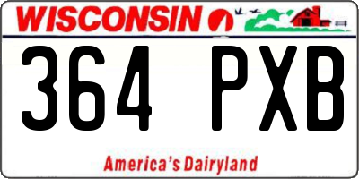 WI license plate 364PXB