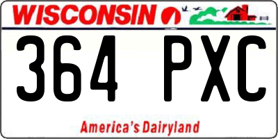 WI license plate 364PXC