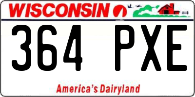 WI license plate 364PXE