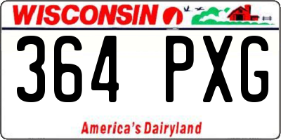 WI license plate 364PXG