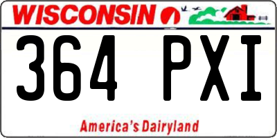 WI license plate 364PXI
