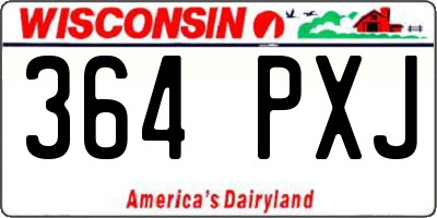 WI license plate 364PXJ