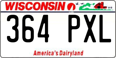 WI license plate 364PXL