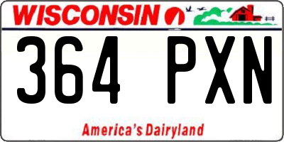 WI license plate 364PXN