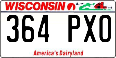 WI license plate 364PXO