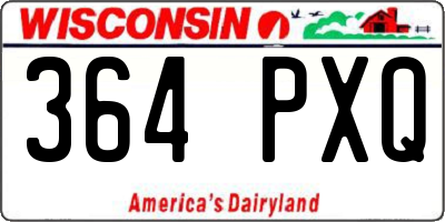 WI license plate 364PXQ