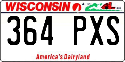 WI license plate 364PXS