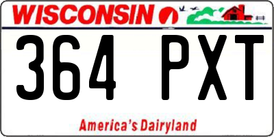 WI license plate 364PXT