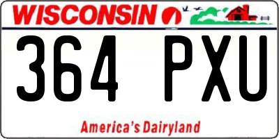 WI license plate 364PXU