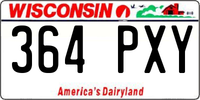 WI license plate 364PXY