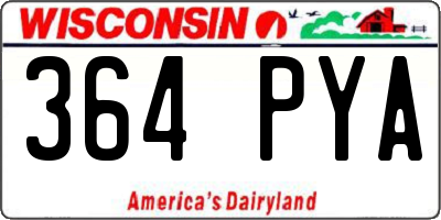 WI license plate 364PYA