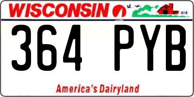 WI license plate 364PYB