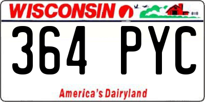 WI license plate 364PYC