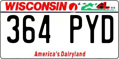 WI license plate 364PYD