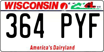 WI license plate 364PYF