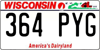 WI license plate 364PYG