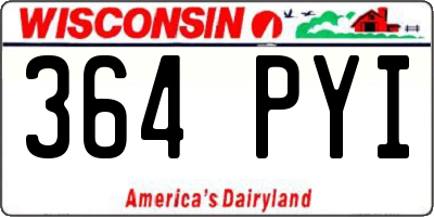 WI license plate 364PYI