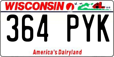 WI license plate 364PYK