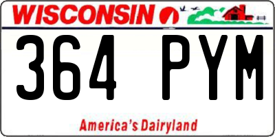 WI license plate 364PYM